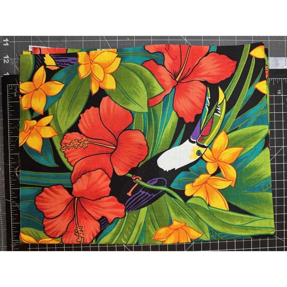 Alexander Henrys Tropical Bird floral Fabric- oop -HTF-Rare. 1 Yard